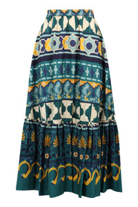 printed pleated skirt